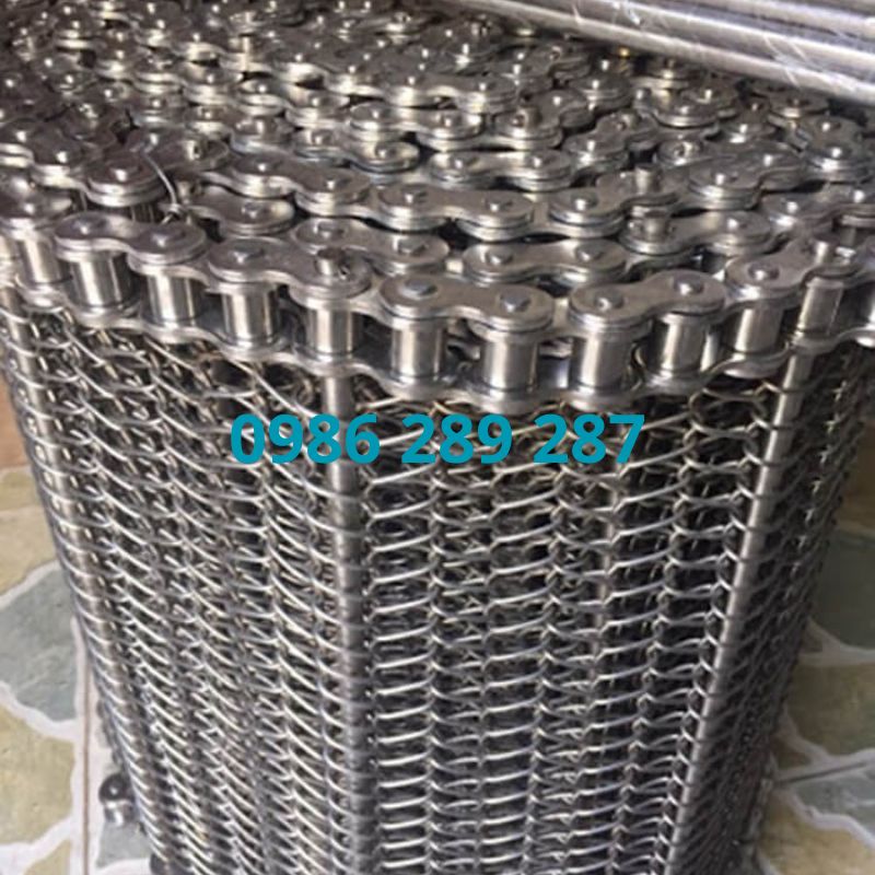 Băng Tải Lưới Inox Sợi Xoắn Xích Biên